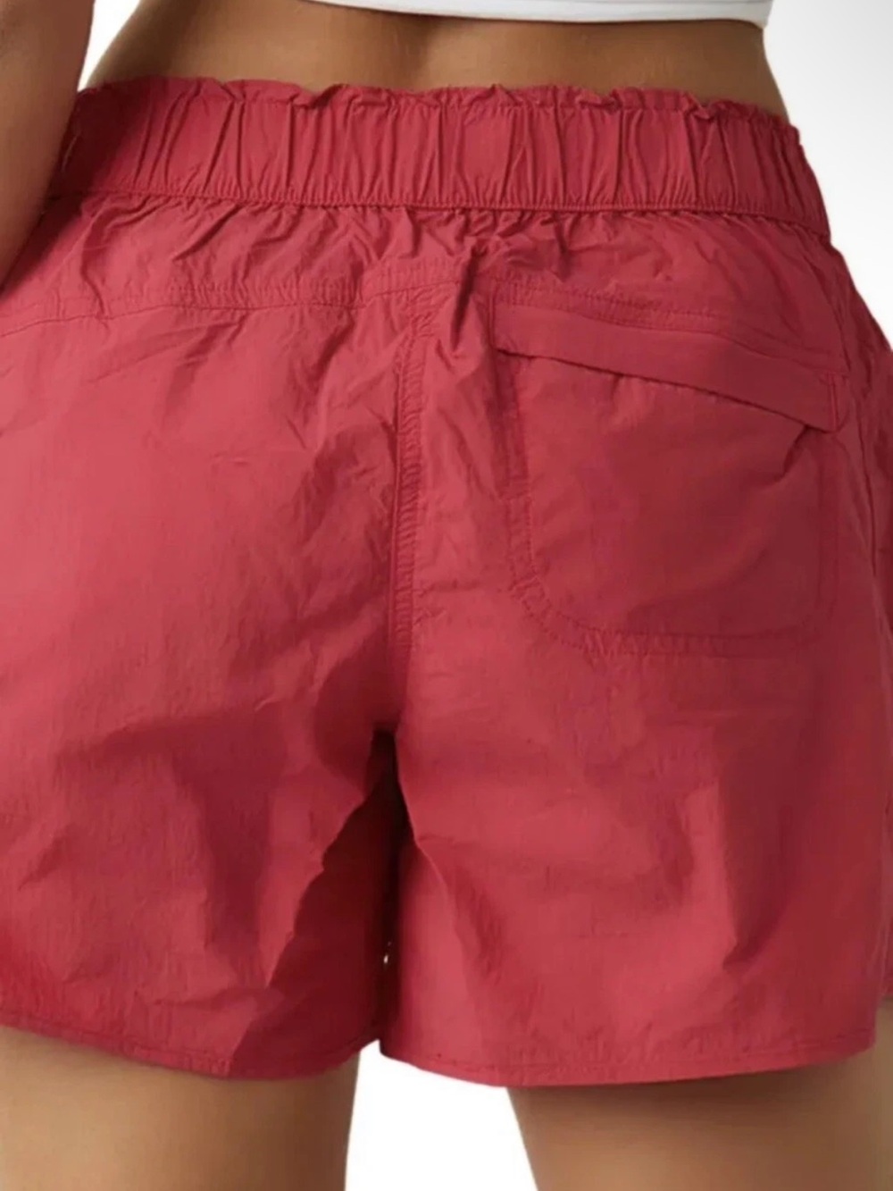 Free People NWOT In The Wild Shorts Womens Coral Elastic-Waist Shorts 🌷NEW - Picture 3 of 4